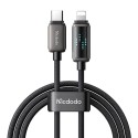 Mcdodo CA-2630 USB-C ja Lightning kaabel, 36 W, LED-ekraan, 1,2 m