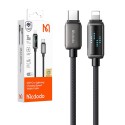 Mcdodo CA-2630 USB-C ja Lightning kaabel, 36 W, LED-ekraan, 1,2 m
