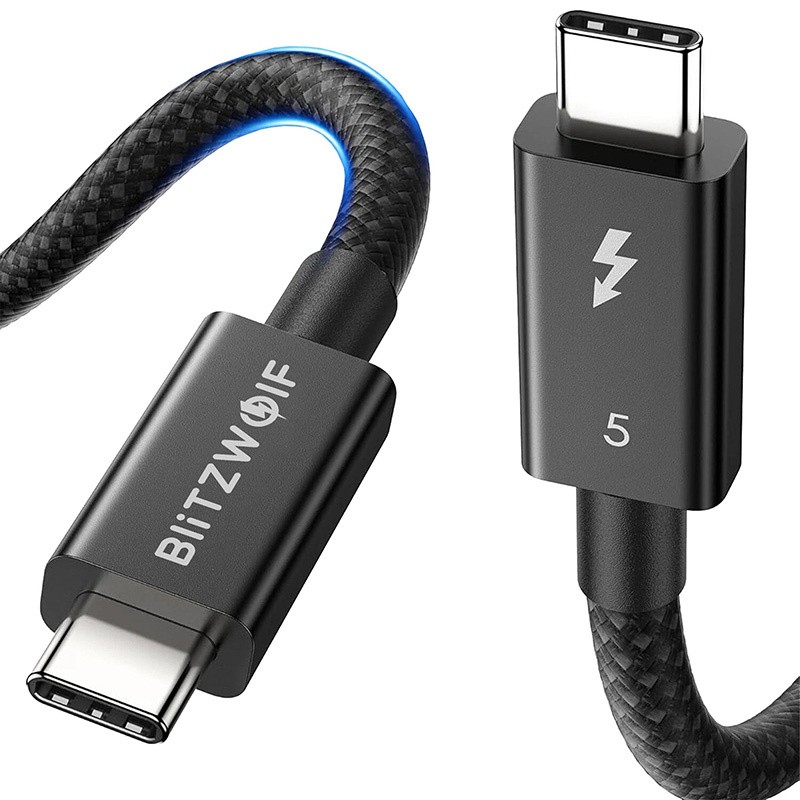 BlitzWolf BW-HDC8 240 W USB-C-USB-C kaabel, 0,5 m (must)