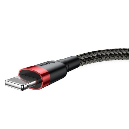 Baseus Cafule USB Lightning kaabel 2,4A 0,5m (punane+must)