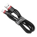 Baseus Cafule USB Lightning kaabel 2,4A 1m (punane+must)