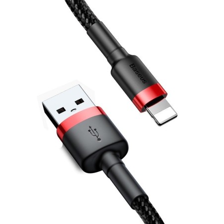 Baseus Cafule USB Lightning kaabel 2,4A 1m (punane+must)