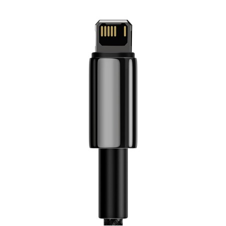 Baseuse volframkuldne USB-kaabel iP-ga 2,4A 2m (must)