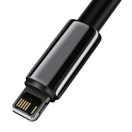 Baseuse volframkuldne USB-kaabel iP-ga 2,4A 2m (must)