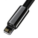 Baseuse volframkuldne USB-kaabel iP-ga 2,4A 2m (must)