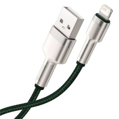 USB-kaabel Lightning Baseus Cafule jaoks, 2,4A, 1m (roheline)