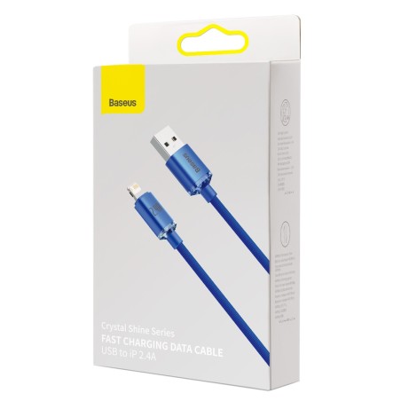 Baseus Crystal Shine'i USB-kaabel Lightningiga, 2,4A, 1,2m (sinine)