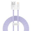 Baseuse dünaamiline USB-kaabel Lightningiga, 2,4A, 2m (lilla)