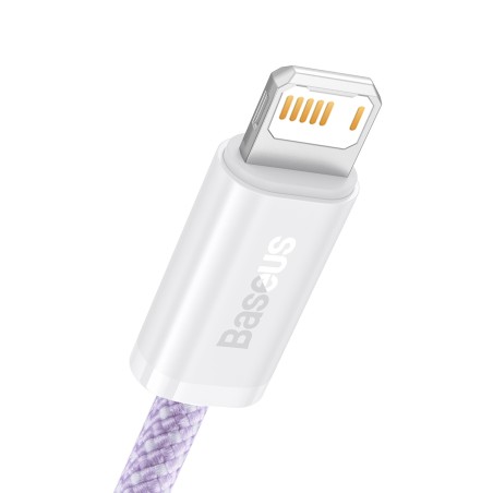 Baseuse dünaamiline USB-kaabel Lightningiga, 2,4A, 2m (lilla)