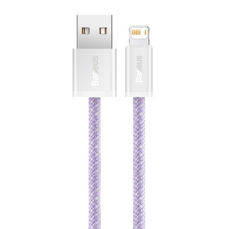 Baseuse dünaamiline USB-kaabel Lightningiga, 2,4A, 2m (lilla)