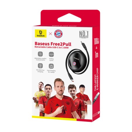 Baseus USB-C–USB-C 100 W laadimiskaabel (must) Bayern Edition