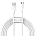 Baseus Simple Wisdom andmekaabli komplekt USB to Micro 2.1A (2 tk/komplekt) 1,5 m valge