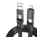 Blitzwolf BW-HDC7 4-in-1 USB+C+Lightning kaabel 240W 1,2m (must)