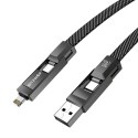 Blitzwolf BW-HDC7 4-in-1 USB+C+Lightning kaabel 240W 1,2m (must)