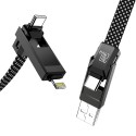 Blitzwolf BW-HDC7 4-in-1 USB+C+Lightning kaabel 240W 1,2m (must)