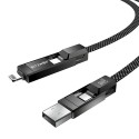 Blitzwolf BW-HDC7 4-in-1 USB+C+Lightning kaabel 240W 1,2m (must)