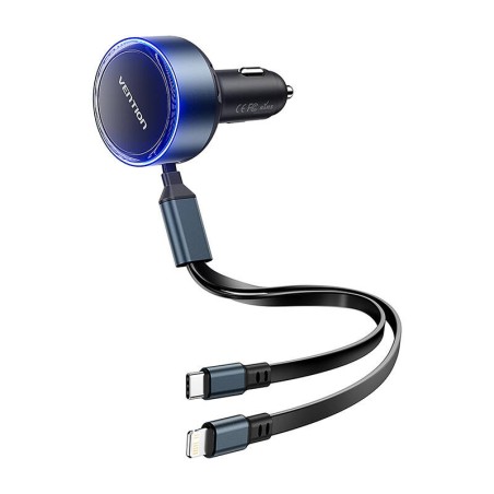 Vention FFOB0 USB-C autolaadija + USB-C/Lightning 30W kaabel