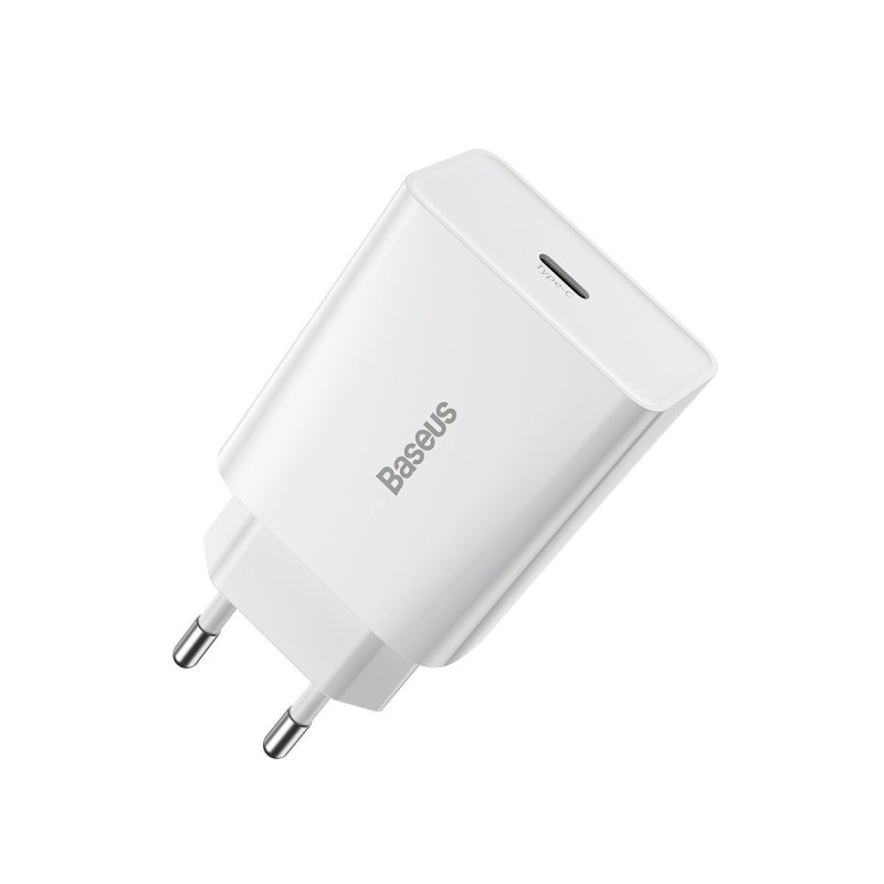 Baseus Speed ​​Mini kiirlaadija, USB-C, PD, 3A, 20 W (valge)