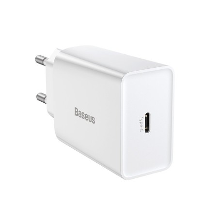 Baseus Speed ​​Mini kiirlaadija, USB-C, PD, 3A, 20 W (valge)
