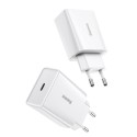 Baseus Speed ​​Mini kiirlaadija, USB-C, PD, 3A, 20 W (valge)