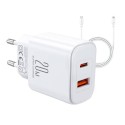 Laadija Joyroom JR-TCF05 välklamp, 20 W + C kuni L kaabel 1 m (valge)
