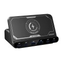 Blitzwolf BW-S27 160W, 2xUSB-A, 4xUSB-C, 15W juhtmevaba laadija (must)
