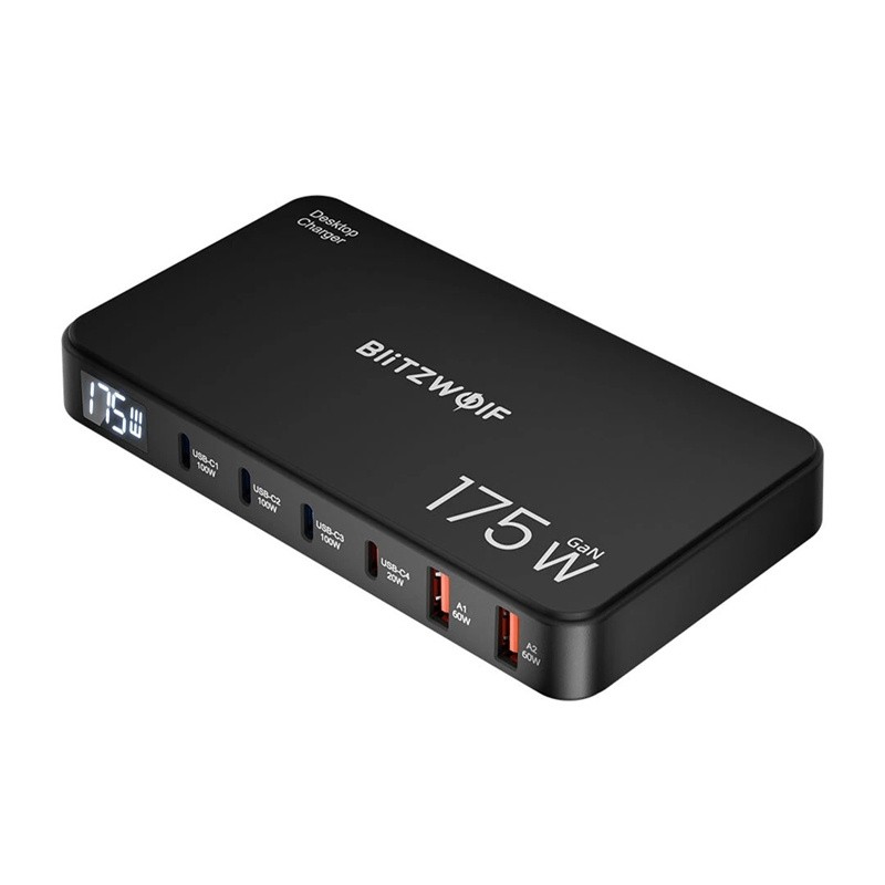 Blitzwolf BW-S30 6-in-1 laadimisjaam 4xUSB-C + 2xUSB 175W