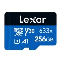 Lexari suure jõudlusega 633x microSDXC 256 GB mälukaart + SD-adapter
