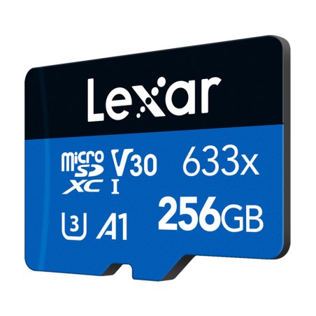 Lexari suure jõudlusega 633x microSDXC 256 GB mälukaart + SD-adapter