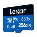 Lexari suure jõudlusega 633x microSDXC 256 GB mälukaart + SD-adapter