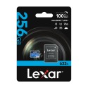 Lexari suure jõudlusega 633x microSDXC 256 GB mälukaart + SD-adapter