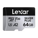Lexar High-Performance Silver Plus microSDXC 64GB mälukaart + adapter
