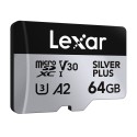 Lexar High-Performance Silver Plus microSDXC 64GB mälukaart + adapter