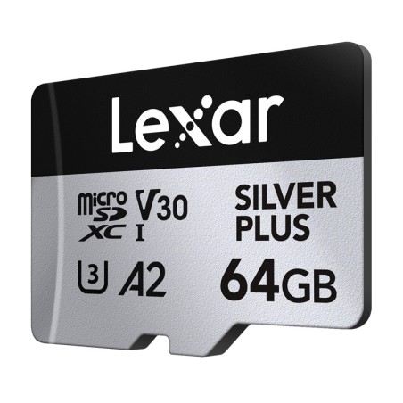 Lexar High-Performance Silver Plus microSDXC 64GB mälukaart + adapter