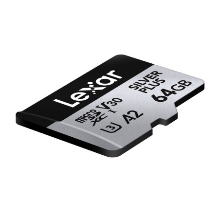 Lexar High-Performance Silver Plus microSDXC 64GB mälukaart + adapter