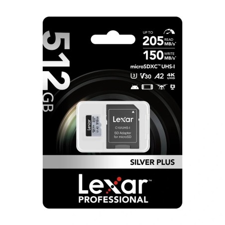 Lexar High-Performance Silver Plus microSDXC 512GB mälukaart + adapter