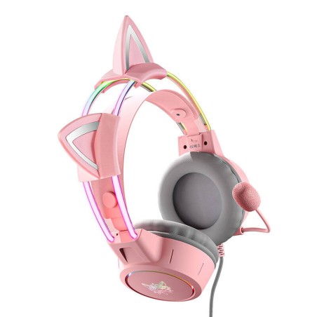 ONIKUMA X15Pro mängukõrvaklapid Roosad/kassikõrvad