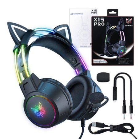 ONIKUMA X15 PRO mängupeakomplekt Cat (must)