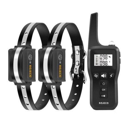 Rojeco PD529 1000 m koerte treeningkaelarihm 2 kaelarihmaga (must)