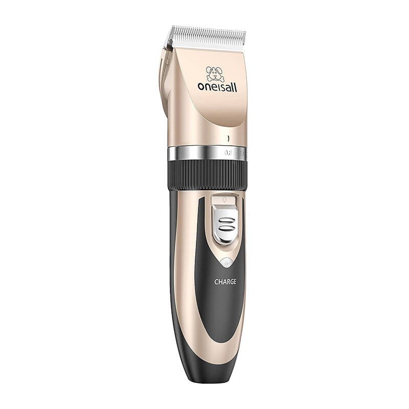 Oneisall P2 lemmikloomade trimmer/lõikurid + käärid + kammikomplekt (kuldne)