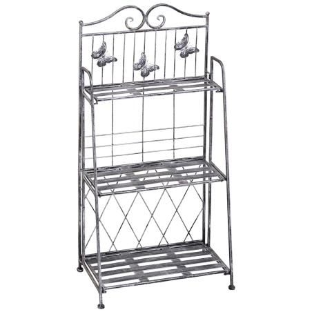 Kolmetasandiline metallist taimeriiul, hõbehall, 44 × 25 × 96 cm