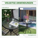Metallist aiaklaaslaud turvaklaasist lauaplaadiga, Ø60 × 70 cm