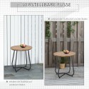 Ümmargune terasest aialaud reguleeritavate jalgadega, pruun, Ø49 × 48 cm