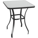 Aia bistroolaud karastatud klaasi ja metallraamiga, 68,5 × 68,5 × 84 cm, must