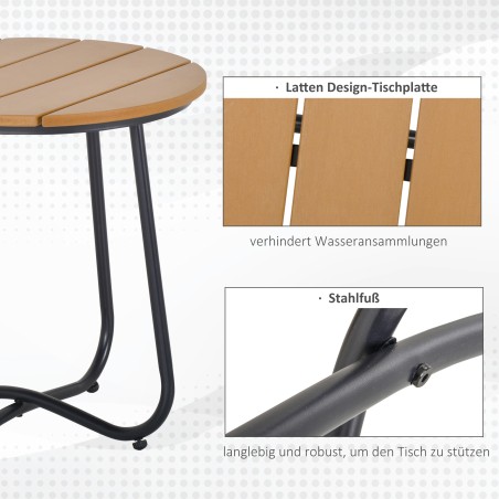 Ümmargune terasest aialaud reguleeritavate jalgadega, pruun, Ø49 × 48 cm