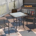 Aia bistroolaud karastatud klaasi ja metallraamiga, 68,5 × 68,5 × 84 cm, must