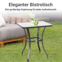 Aia bistroolaud karastatud klaasi ja metallraamiga, 68,5 × 68,5 × 84 cm, must