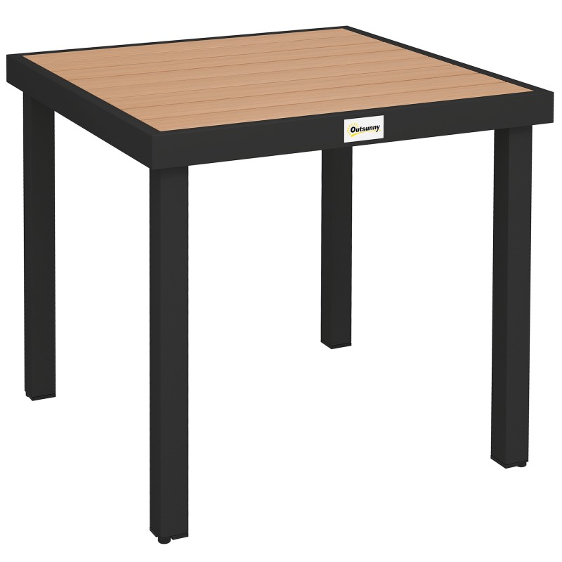 Ilmastikukindel plastist aialaud alumiiniumraamiga, 78 × 78 × 74 cm