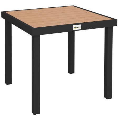 Ilmastikukindel plastist aialaud alumiiniumraamiga, 78 × 78 × 74 cm