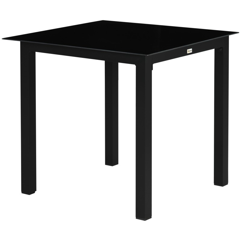 Ilmastikukindel must aialaud, 80 × 80 × 74 cm